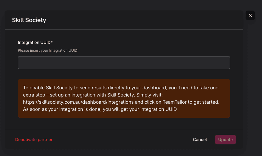 Skill Society Teamtailor ATS Authorisation